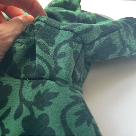 Boden Green Floral Alexis Midi Dress Button Sleeves Size 4R - Picture 9 of 14